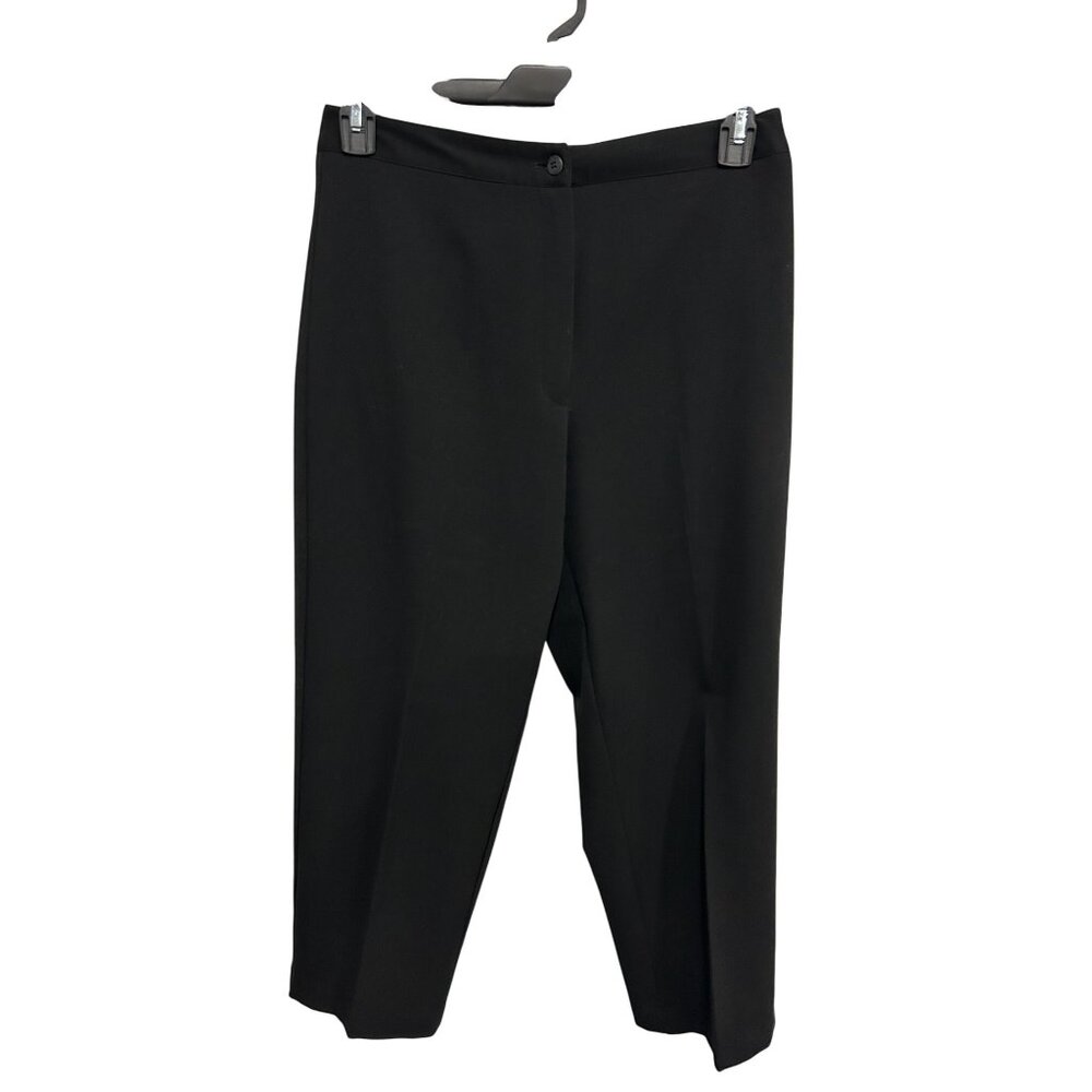 Savion Black Polyester Blend Classic Fit Trousers Size 10P Business Casual